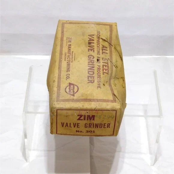 Zim All Steel Reciprocating & Progressive Valve Grinder No. 301 Original Box VTG